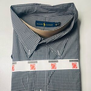 Ralph Lauren Men's Black and White Gingham Shirt